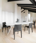 CUCINA RADICAL - BRAMANTE - CABINA ARMADIO EASY PROJECT - TAVOLO BIPLANE - sedia LEGGERA CHAIR - contenitore LAYOUT